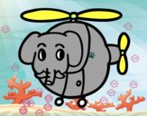 Helióptero con elefante