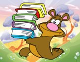 Oso con libros