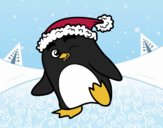 Pingüino con gorro de Navidad