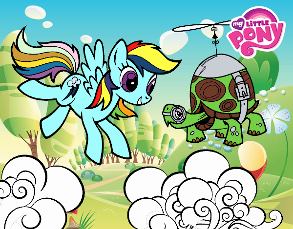 Rainbow Dash y la tortuga tanque