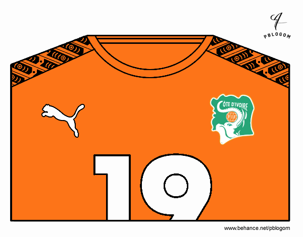 Camiseta del mundial de fútbol 2014 de Costa de Marfil