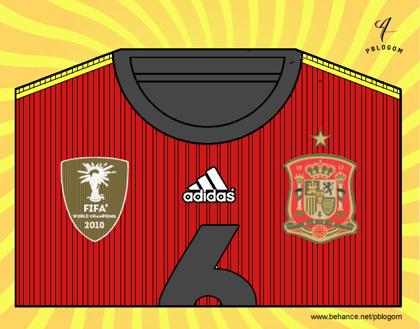 Camiseta del mundial de fútbol 2014 de España