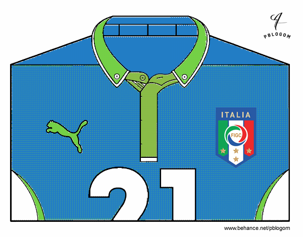 Camiseta del mundial de fútbol 2014 de Italia