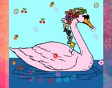 Cisne con flores