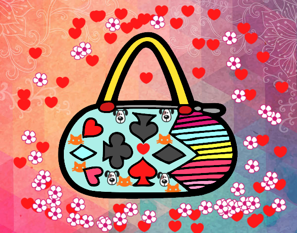 Clutch con motivos de cartas