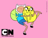 Finn y Jake abrazados