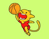 Gato jugando a baloncesto