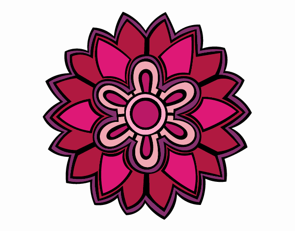Dibujo Mándala con forma de flor weiss pintado por belkmar