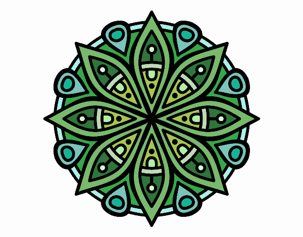 Dibujo Mandala para la concentración pintado por cleoh2o