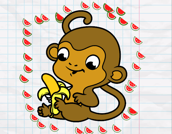 Monito con plátano