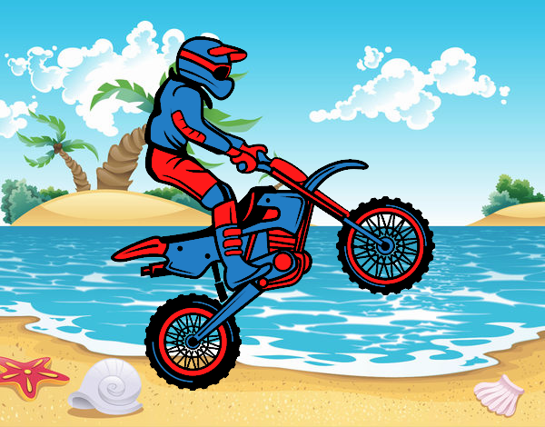 motocros en la playa