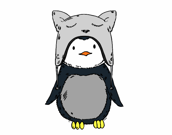 Pingüino con gorrito divertido