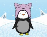 Pingüino con gorrito divertido