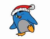 Pingüino con gorro de Navidad