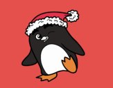 Pingüino con gorro de Navidad