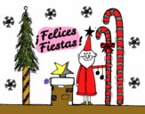 Dibujo Postal Felices Fiestas pintado por framchesca