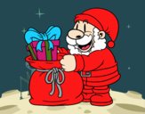 Santa Claus ofreciendo regalos