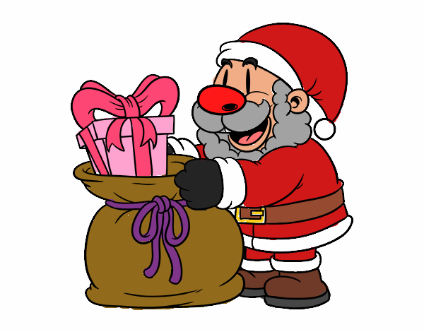 Santa Claus ofreciendo regalos