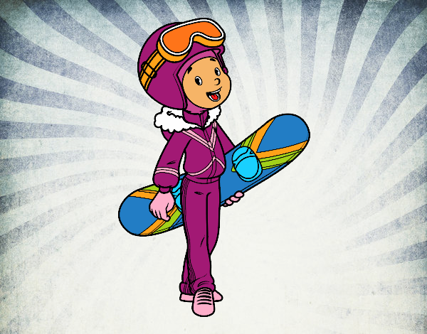 Dibujo Una chica Snowboard pintado por Socovos