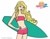 Barbie con tabla de surf