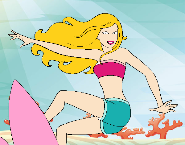 Barbie surfeando