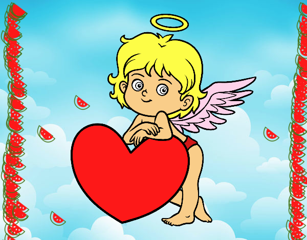 Cupido y un corazón