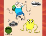 Finn y Jake escuchando música