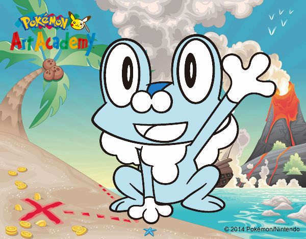 Froakie saludando