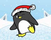 Pingüino con gorro de Navidad