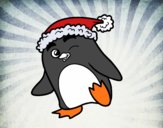 Pingüino con gorro de Navidad