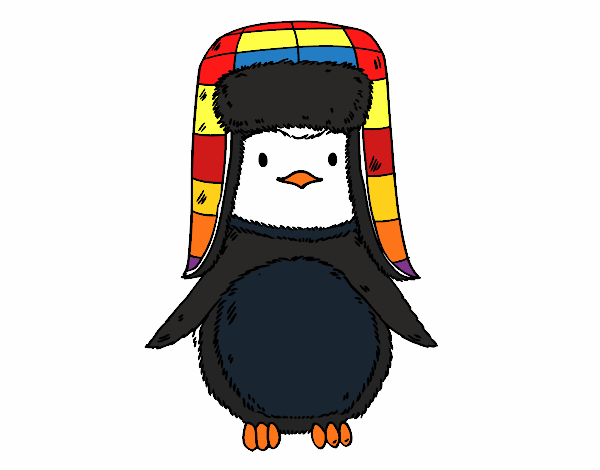 Pingüino con gorro