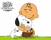 Dibujo Snoopy y Carlitos abrazados pintado por Socovos
