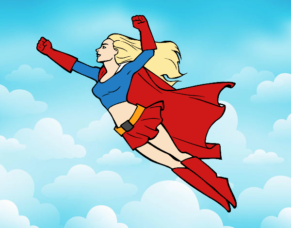 Dibujo de Supergirl volando pintado por en  el día 01-12-17 a  las 20:06:30. Imprime, pinta o colorea tus propios dibujos!