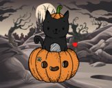 Un gatito de Halloween