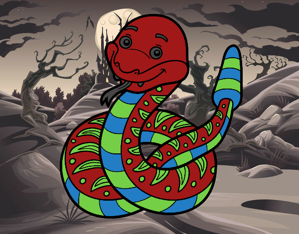 Una serpiente de cascabel