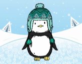 Bebé pingüino con gorrito