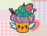 Cupcake kawaii con fresa