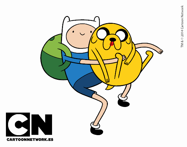 Finn y Jake abrazados