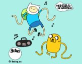 Finn y Jake escuchando música