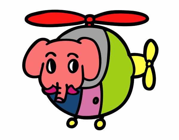 Helióptero con elefante