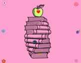 Libros y manzana