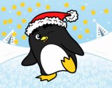 Dibujo Pingüino con gorro de Navidad pintado por julia22