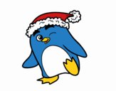 Pingüino con gorro de Navidad