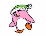 Dibujo Pingüino con gorro de Navidad pintado por gav007a