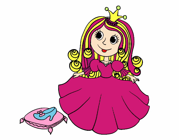 Dibujo Princesa y zapato de cristal pintado por carameril