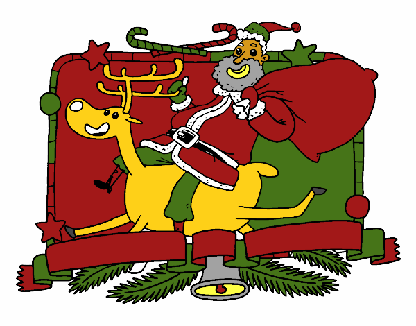 Santa Claus y reno de Navidad