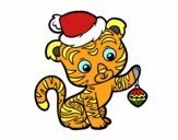 Dibujo Tigre navideño pintado por dipperdibu