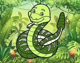 Una serpiente de cascabel