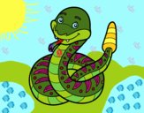 Una serpiente de cascabel