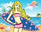 Barbie con tabla de surf